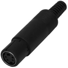 Фото - Гніздо mini DIN 4pin під шнур, корпус пластик, Tcom