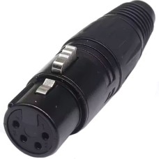 Фото - Гнездо XLR 4-х контактное, под шнур, корпус металл, чёрное