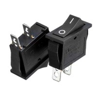 Переключатель Daier KCD3-101, ON-OFF, 2pin, 15A 250V, чёрный