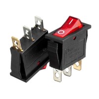 Перемикач Daier KCD3-101, ON-OFF, 2pin, 15A 250V, червоний