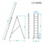 Фото №3 - Лестница из алюминия, 2-секционная, универсальная, раскладная, 2*10 ступеней, 4,8 м INTERTOOL LT-0210