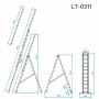 Фото №4 - Лестница из алюминия, 3-секционная, универсальная, раскладная, 3*11 сход., 6.7 м INTERTOOL LT-0311