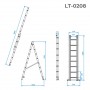 Фото №4 - Лестница из алюминия, 2-секционная универсальная раскладная, 2*8 сход., 3,69 м INTERTOOL LT-0208