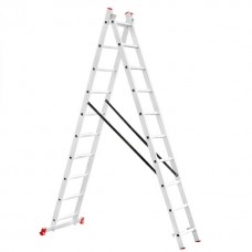 Фото - Лестница из алюминия, 2-секционная, универсальная, раскладная, 2*10 ступеней, 4,8 м INTERTOOL LT-0210