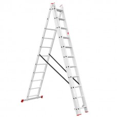 Фото - Лестница из алюминия, 3-секционная, универсальная, раскладная, 3*11 сход., 6.7 м INTERTOOL LT-0311