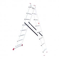 Фото - Лестница из алюминия, 2-секционная универсальная раскладная, 2*8 сход., 3,69 м INTERTOOL LT-0208