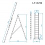 Фото №3 - Лестница алюминиевая, 2-секционная, универсальная, раскладная, 2*12 ступеней, 5,9 м INTERTOOL LT-0212
