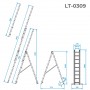Фото №4 - Лестница из алюминия, 3-секционная универсальная раскладная, 3*9 сход., 5,93 м INTERTOOL LT-0309