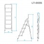 Фото №7 - Стремянка стальная, 5 лестниц, 380*260 мм, высота 1625 мм INTERTOOL LT-0035