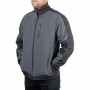 Фото №2 - Куртка SOFTSHELL темно сіро-чорна, тришарова, тканина - стрейч 300 GSM 100D, з водо- і вітрозахистом, розмір XXL INTERTOOL SP-3135
