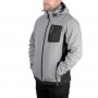 Фото №2 - Куртка SOFTSHELL светло серо-черная, с капюшоном, трехслойная, ткань - стрейч 300 GSM 100D, с водо- и ветрозащитой, размер XL INTERTOOL SP-3124