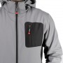 Фото №4 - Куртка SOFTSHELL светло серо-черная, с капюшоном, трехслойная, ткань стрейч 300 GSM 100D с водо-, ветрозащитой, размер XXXL INTERTOOL SP-3126