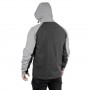 Фото №7 - Куртка SOFTSHELL світло сіро-чорна, з капюшоном, тришарова, тканина - стрейч 300 GSM 100D, з водо- і вітрозахистом, розмір XL INTERTOOL SP-3124