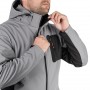 Фото №5 - Куртка SOFTSHELL светло серо-черная, с капюшоном, трехслойная, ткань стрейч 300 GSM 100D с водо-, ветрозащитой, размер XXXL INTERTOOL SP-3126