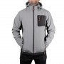 Фото №3 - Куртка SOFTSHELL світло сіро-чорна, з капюшоном, тришарова, тканина стрейч 300 GSM 100D з водо-, вітрозахистом, розмір XXXL INTERTOOL SP-3126