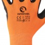 Фото №3 - Перчатка трикотажная, синтетическая, оранжевая, покрытая черным рифленым латексом на ладонях 10" INTERTOOL SP-0121