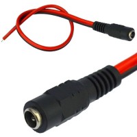 Гніздо живлення DC, 5,5\2,1 мм, з кабелем 0,3м (червоно-чорний), Tcom