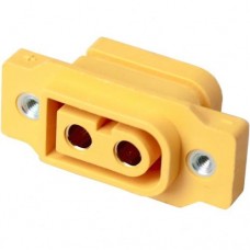 Фото - Гніздо живлення Amass XT60NE-F, 500В, 60А, монтажне, 2-х контактне, жовте