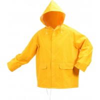 Куртка с капюшоном водонепроницаемая желтая VOREL, размер XXXL, V-74628