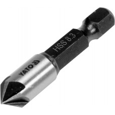Зенкер конический по металлу YATO YT-44722: HSS, Ø = 8.3 мм, l = 40 мм, 5 кромок, HEX-1/4'