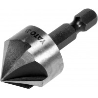 Зенкер конический по металлу YATO YT-44726: HSS, Ø = 20.5 мм, l = 45 мм, 5 кромок, HEX-1/4'