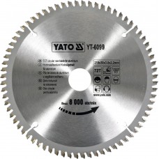 Диск пильний по алюмінію YATO YT-6099