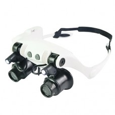 Фото - Бінокулярні окуляри лупа NO.9892GJ-3A з Led підсвічуванням 10x, 15x, 20x, 25x