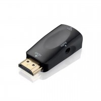 Конвертер HDMI в VGA + аудио (штекер HDMI - гнездо VGA + гнездо 3,5мм) + шнур AUX, Tcom