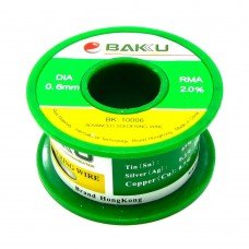 Припой BAKU BK-10006 (0.6 мм, 50гр, Sn 97%, Ag 0.3%, Cu 0.7%, rma 2%)