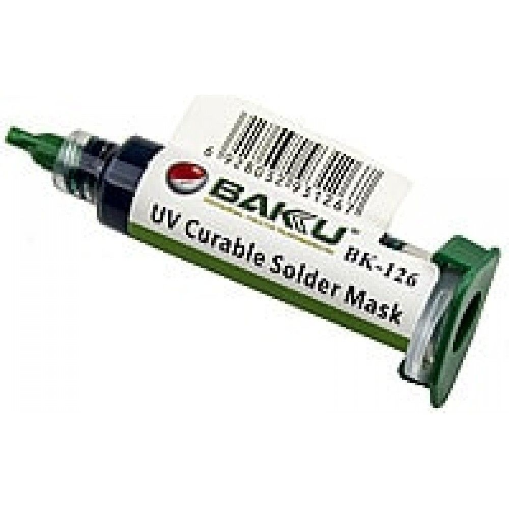 Фото №1 - Лак изоляционный BAKU BK-126, в шприце, 8 гр (UV Curable Solder Mask for PCB)