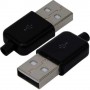 Фото №1 - Штекер USB тип A под шнур, бакелит, чёрный, Tcom