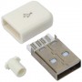 Фото №2 - Штекер USB тип A під шнур, бакеліт, білий, Tcom