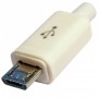 Фото №1 - Штекер micro USB 5pin, під шнур, бакеліт, білий, Tcom