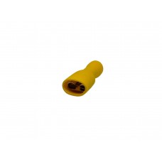 Фото - Клемма ножевая 6.3 мм, гнездо, изолированная, желтая, под провод от 2 до 6мм² LVD5-6.3F (100шт.)