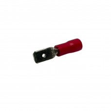 Фото - Клемма ножевая  4,8 мм, штекер, изолированная, красная, под провод до 1,25мм² VD1-4.8M (100шт.)