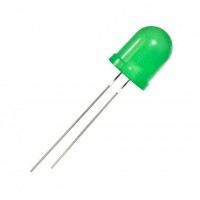 Светодиод D = 10 мм, зеленый, диффузный (матовый), 1008U57GD, 60 град., 1,5  cd