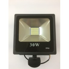 Фото - Світлодіодний прожектор матричний з вбудованим датчиком руху SLIM SMD 5730 30W білий холодний