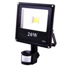 Фото - Світлодіодний прожектор матричний з вбудованим датчиком руху SLIM SMD 5730 20W білий теплий