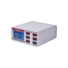 Фото - Зарядна станція з індикацією параметрів заряджання WLX-896 (6 USB, Fast Charge 3.0, 40W)