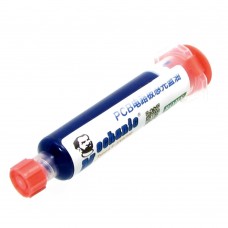 Фото - Лак изоляционный MECHANIC BY-UVH900, синий, в шприце, 10 ml (LB10 UV curing solder proof printing ink)