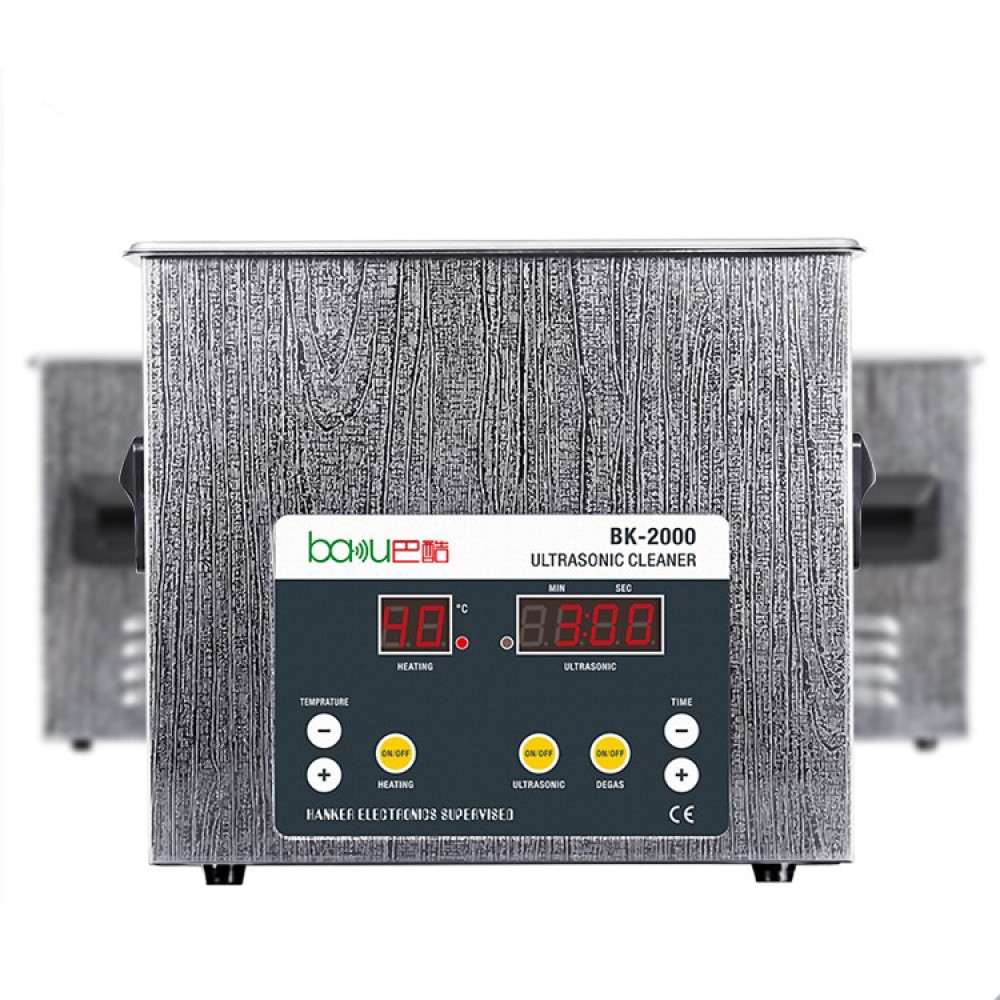 Ультразвуковая ванна BAKU BK-2000 с функцией дегазации жидкости (3.2L, 120W, 40 kHz, подогрев до 80 гр. C, таймер до 99 мин.)