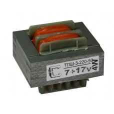 Фото - Ш-образный трансформатор ТПШ-3-220-50 4W 7V+17V Т22 42х36х31мм (для микроволновок)
