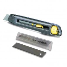 Фото - Нож 18мм сегментированое лезвие 165мм, метал серия Interlock + 10 лезвий 8-10-018 Stanley