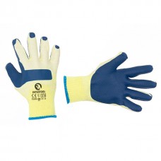 Перчатки рабочие стекольщика (каменщика) синие трикотажные с латексным покрытием INTERTOOL SP-0003