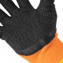 Фото №2 - Перчатка оранжевая вязаная утепленная акриловая, покрытая черным морщинистым латексом 10" INTERTOOL SP-0116