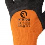 Фото №3 - Перчатка оранжевая вязаная утепленная акриловая, покрытая черным морщинистым латексом 10" INTERTOOL SP-0116