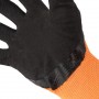 Фото №2 - Рукавичка помаранчева синтетична в'язана, посилена, покрита чорним спіненим латексом 10" INTERTOOL SP-0117