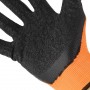 Фото №2 - Перчатка оранжевая синтетическая вязаная, покрытая черным рифленым латексом на ладони 9" INTERTOOL SP-0120