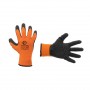 Фото №1 - Перчатка оранжевая синтетическая вязаная, покрытая черным рифленым латексом на ладони 9" INTERTOOL SP-0120