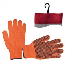 Перчатка хлопковая трикотаж с точечным покрытием PVC на ладони (оранжевая) (ящик 240пар) INTERTOOL SP-0131W
